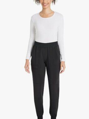 Scrubstar Women's Cargo style scrub Jogger Pants with elastic waist M Black